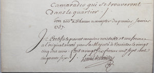 1756 pension Gardes du Corps Louis XV, approuvé par Mal. de Noailles