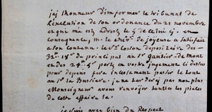 1757 France deux lettres Vicomte de Rémont, procès de M. Montgautier