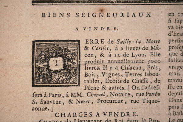1757 Paris journal ‘Annonces, Affiches, et Avis Divers’ No. 18