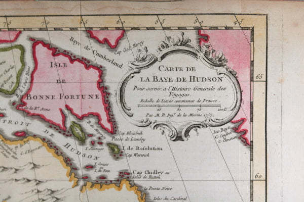 1757 Bellin map of Canada's Hudson Bay