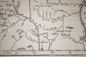 1757 map of Canada's St Lawrence River, Anticosti to Quebec City