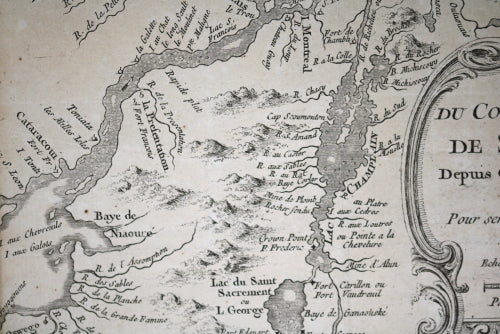 1757 map of Canada's St Lawrence River, Quebec City to Lake Ontario