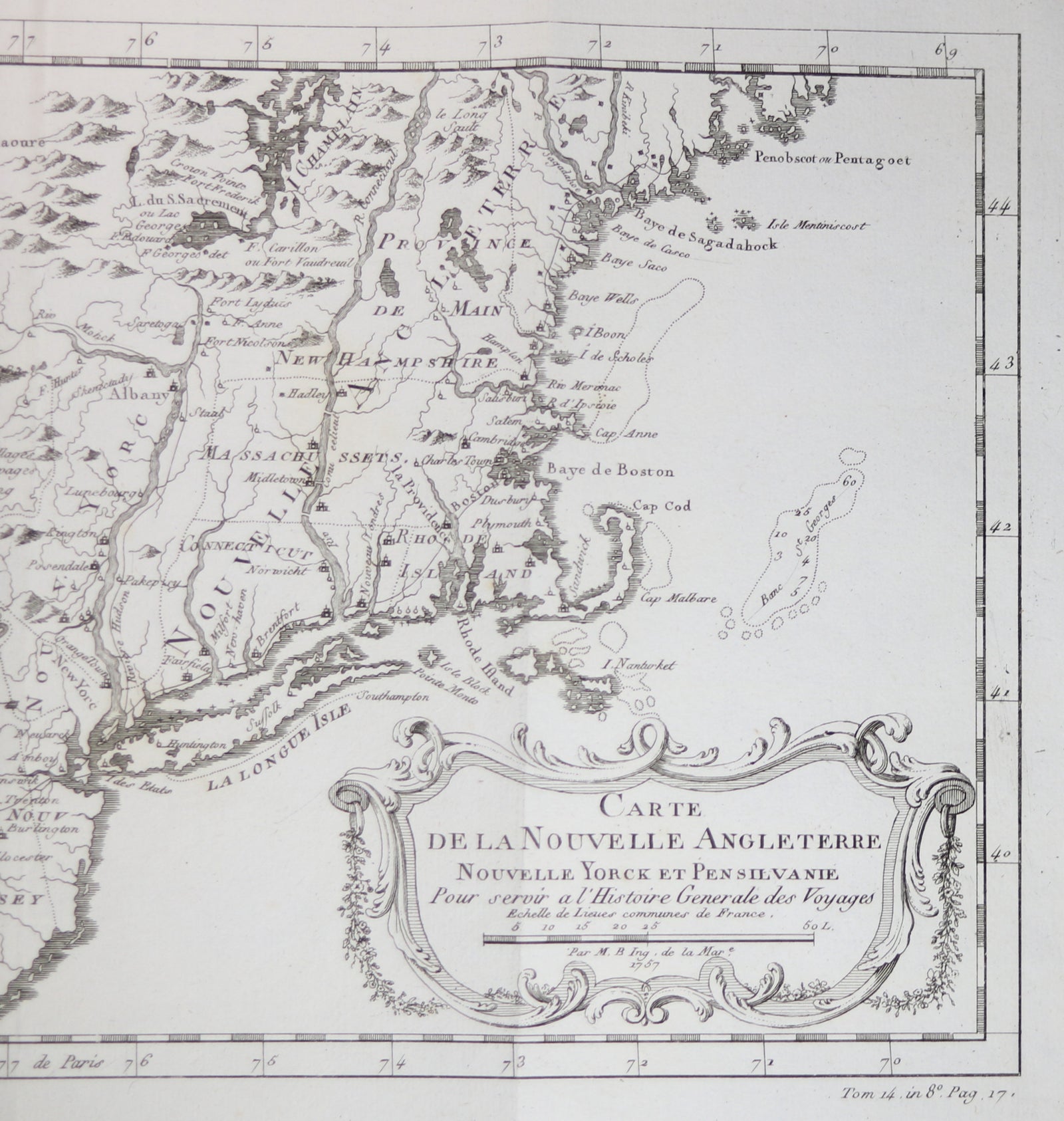 1757 Bellin map of Florida and Louisiana