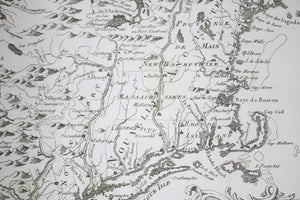 1757 Bellin map of New England, NY, PA