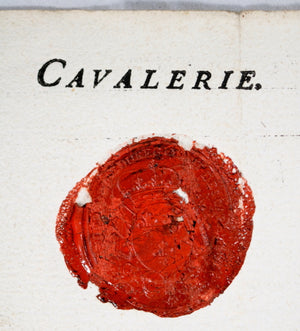 1763 congé soldat Cavalerie - régiment Carabiniers Brigade de Lille