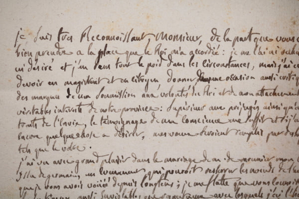 1771 Besançon remerciement à M. Auffry pour appointement par Louis XV