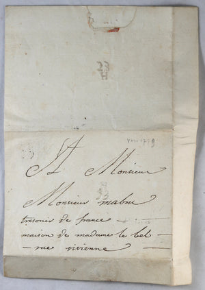 1771 lettre de l’Abbé Deshors, visite avec marquis de Lafayette
