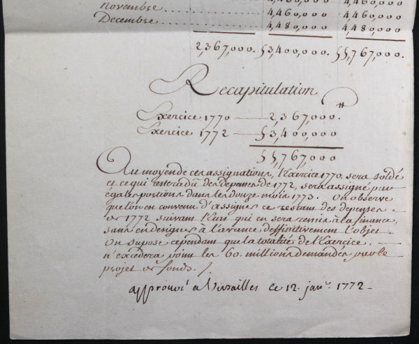 1772 France dépenses Extraordinaires des Guerres Louis XV