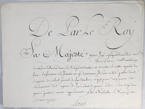 1772 Louis XV, Sr. Montaudouin Sous-lieut. au régiment Colonel Général