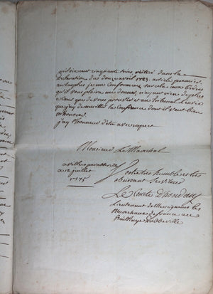 1775 Abbeville, lettre Comte d’Houdan à un Maréchal de France