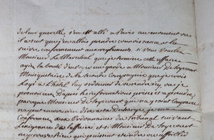 1775 Abbeville, lettre Comte d’Houdan à un Maréchal de France