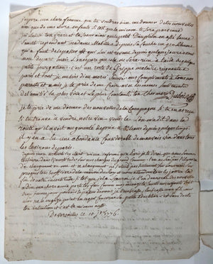 1776 Paris lettre achat tapisserie rue St. Antoine, curé d'Amboise