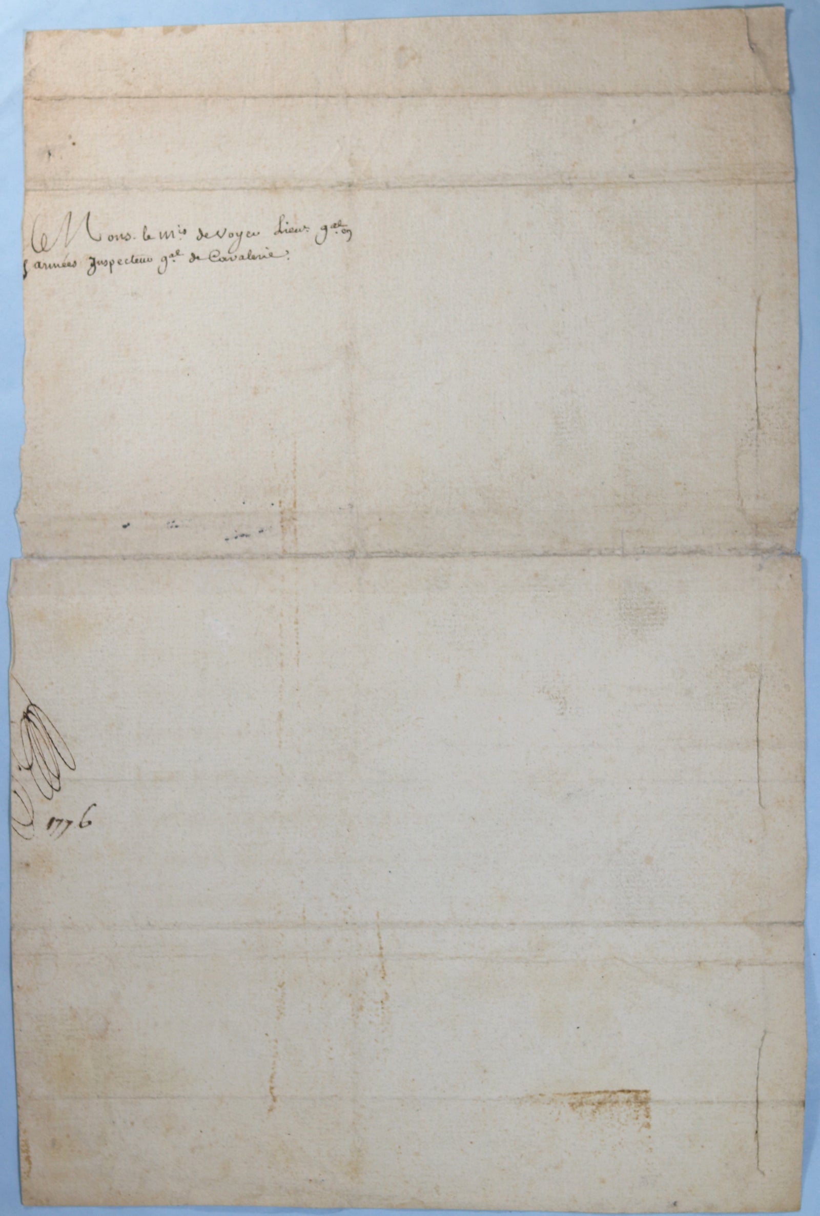 1776 Ordre Militaire de St. Louis pour capitaine, signé Louis et Saint-Germain