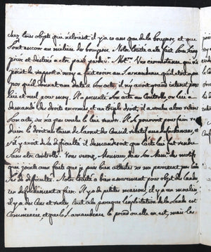 1777 lettre de Lambert, contrôleur général des finances sous Louis XVI