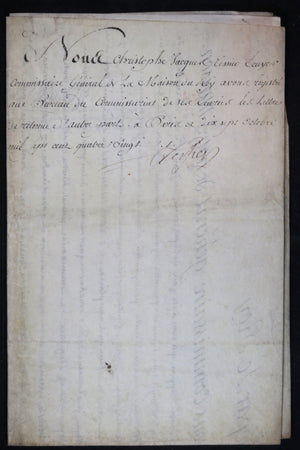 1780 charge grand valet de pied du roi, signé Louis XVI, Amelot