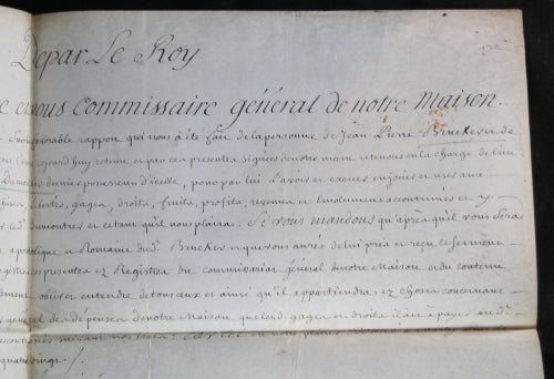 1780 charge grand valet de pied du roi, signé Louis XVI, Amelot