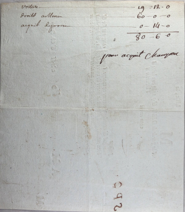 1781 transport de vin à l’abbaye Saint-Pierre de Gand, Belgique