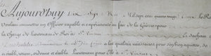 1782 Lieutenant à l'Ile de St. Vincent signé Louis & Maréchal Castries