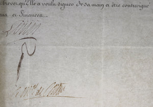1782 Lieutenant à l'Ile de St. Vincent signé Louis & Maréchal Castries