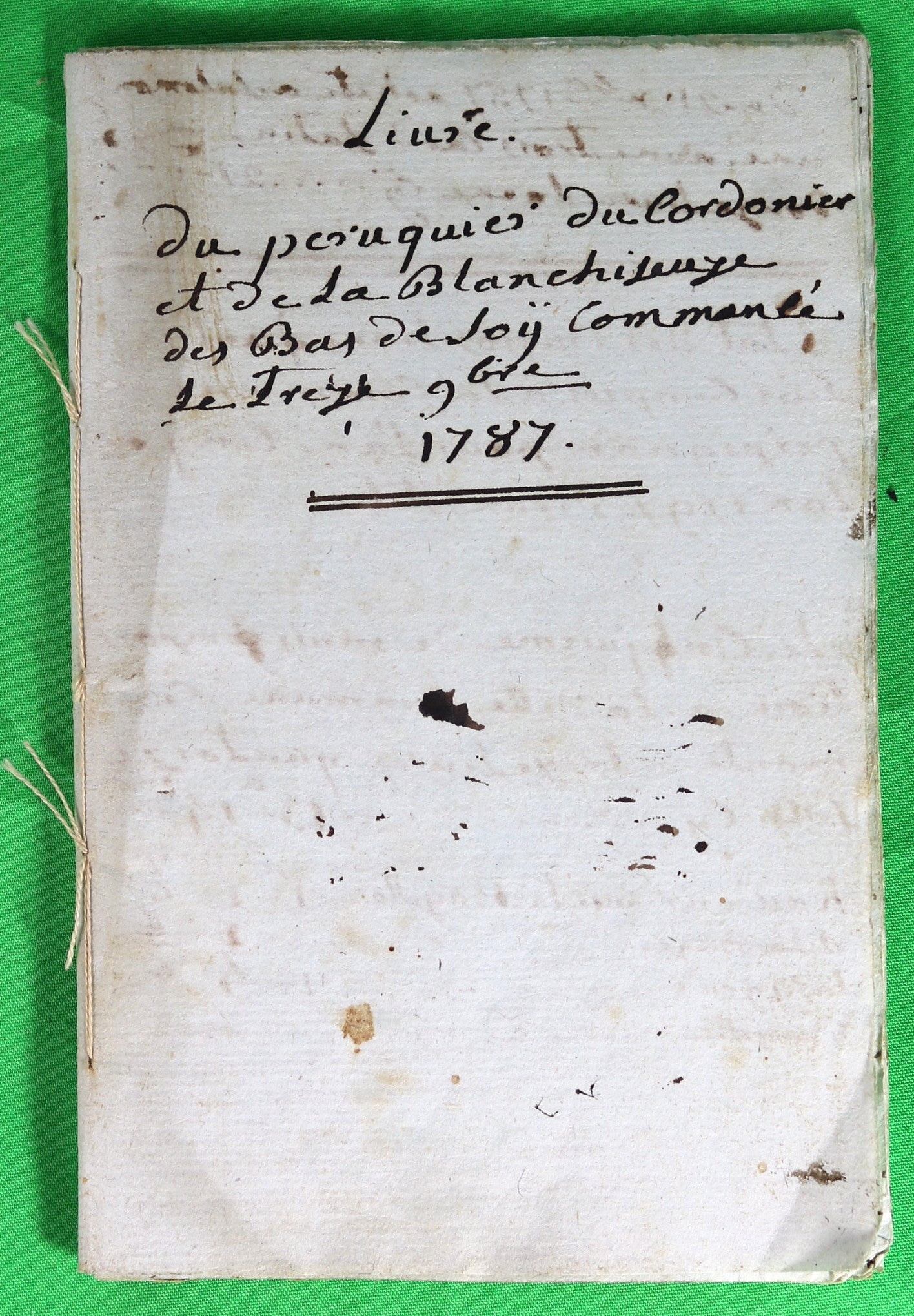 1787 Perpignan - livre de dépense manuscrit (Perruquier, Cordonnier et Blanchisserie)