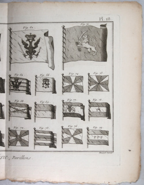 1787 gravure Bénard, pavillons marine française (Panckoucke) #3