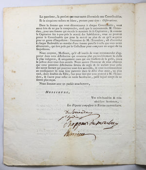 1788 Montbrison – distribution de fonds pour commune ravagée par la grêle