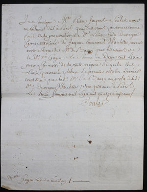 1788 certificat de vie signé par Marquis de Noailles à Vienne