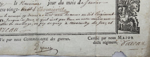 1788 congé militaire, Régiment d'Infanterie de Forez