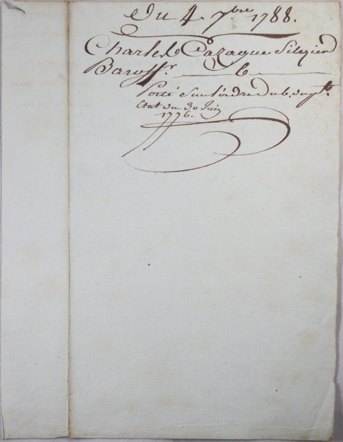 1788 lettre de Sombreuil Gouverneur des Invalides, un invalide logé 