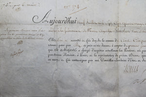 1789 Versailles, brevet de pension pour veuve, garçon Petit Écurie du Roi