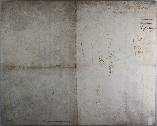 1789 Versailles, brevet de pension veuve, garçon Petit Écurie du Roi