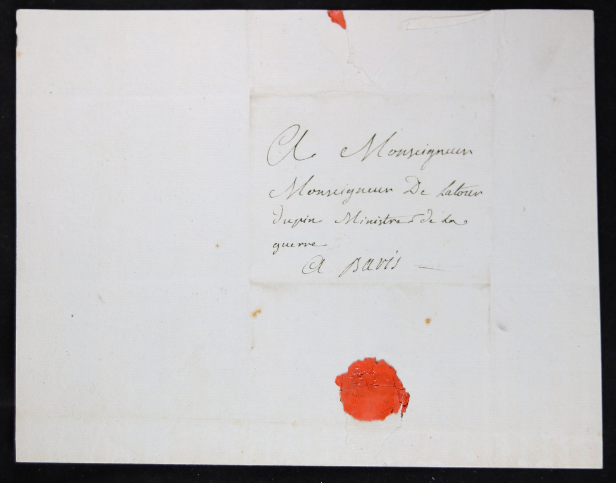 1789 Lettre du député Chabanettes au Ministre de la Guerre Latour Dupin