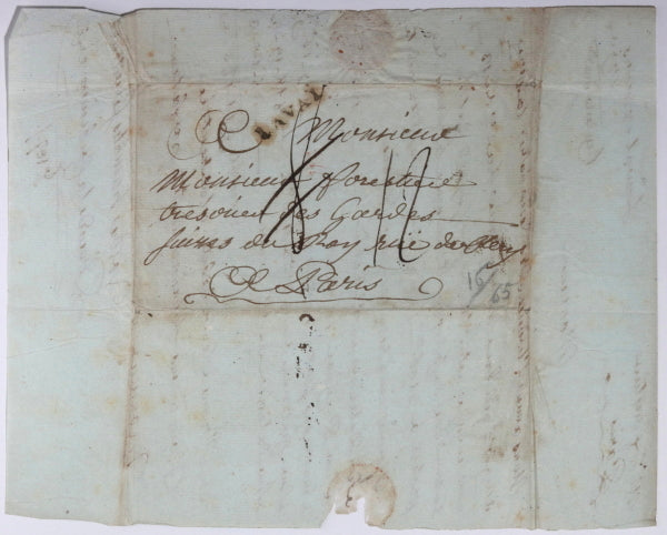 1790 Laval lettre à Augustin Forestier trésorier Garde Suisses à Paris