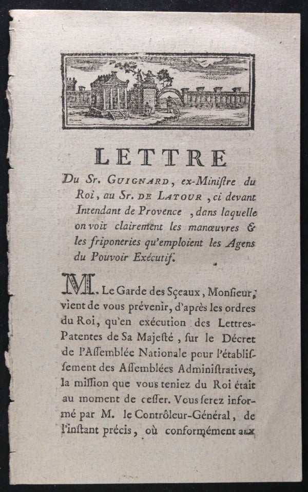 1790 Marseille pamphlet sieur Guignard, friponerie du pouvoir exécutif