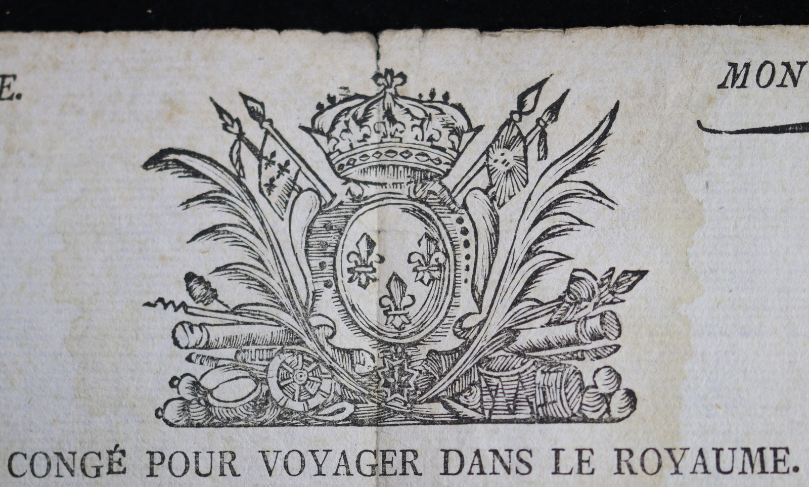 1790 Congé – Troupe Nationale Montureux-Sur-Saône (Vosges)