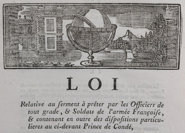 1791 France Loi serment à prêter Officiers  Soldats armée Française
