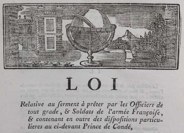1791 France Loi serment à prêter Officiers  Soldats armée Française