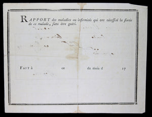 1791 Billet de sortie d'hôpital militaire - Régiment de Maine
