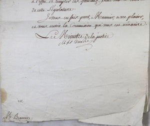 1791 Paris lettre Ministre de Justice Duport-Dutertre, guillotiné 1793