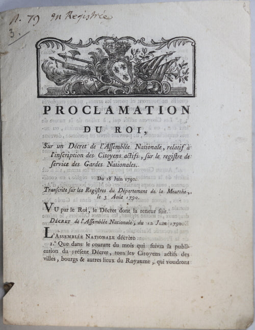 1791 Proclamation du Roi, Citoyens actifs dans Gardes Nationales