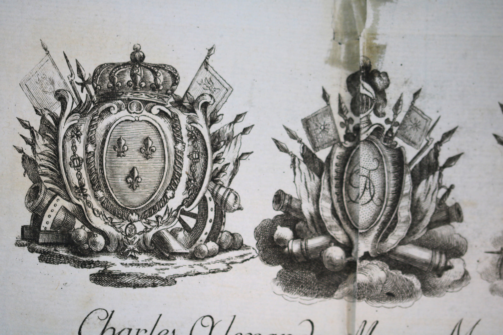 1791 congé Garde de Corps Comte d”Artois, signé Prince d’Hénin (guillotiné)