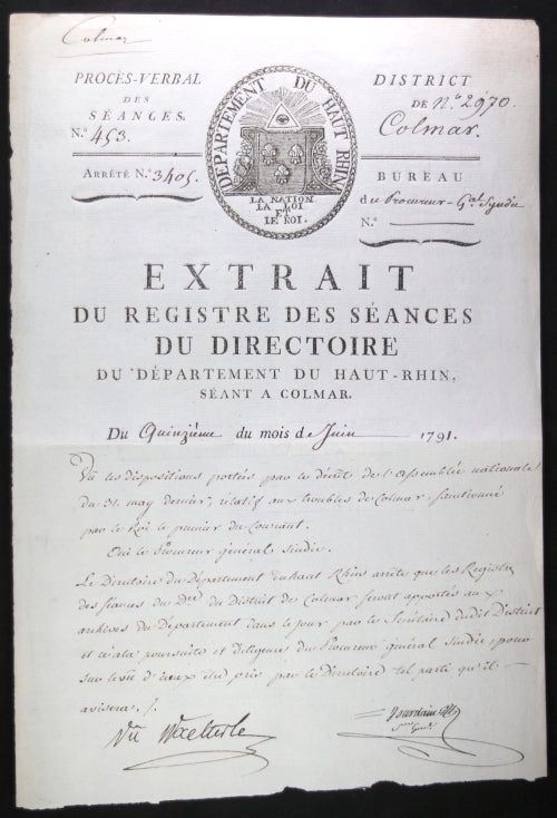 1791 émeutes religieuses à Colmar, mesures de l'Assemblée Nationale 