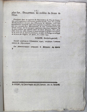 1792 Loi relative secours aux Acadiens et Canadiens en France