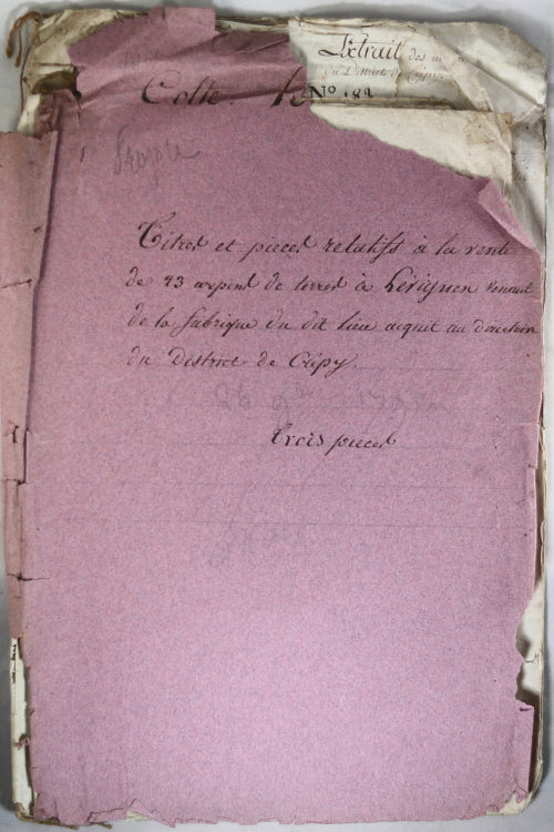 1792 achat de Domaines Nationaux à Lévignen, Département de l'Oise