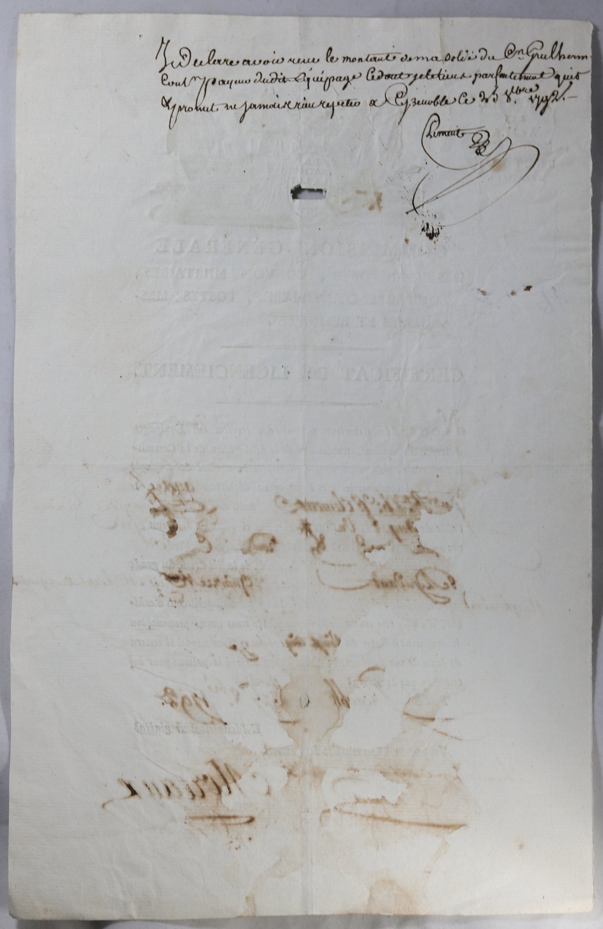 1792 licenciement Adjudant équipage d’artillerie Armée des Alpes