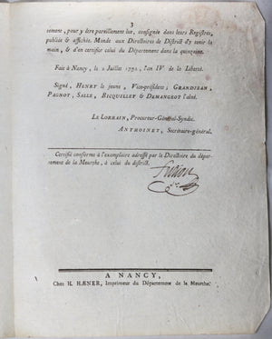 1792 loi six millions accordés au Ministre des Affaires étrangères