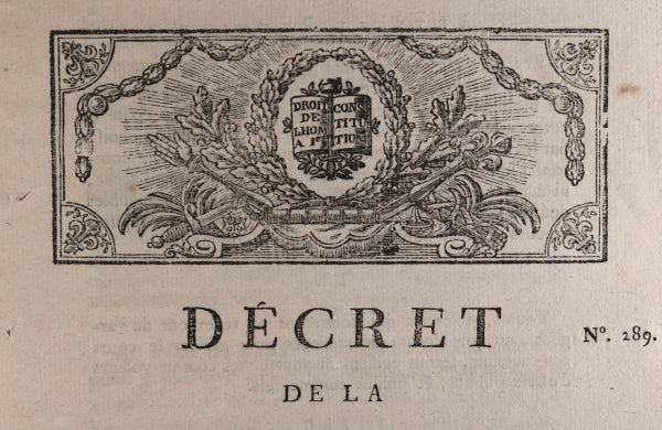 1793 France décret relatif vente meubles provenant Liste civile, Émigrés