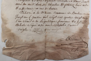 1793 France laissez-passer Delisle officier municipal Boulieu, Ardèche