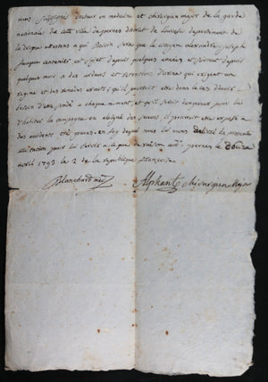1793 Pernes (Drôme) attestation médicale, conscrit ne peut pas servir