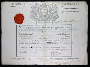 1793 Congé Absolu - 3e bataillon infanterie du Puy-de-Dôme
